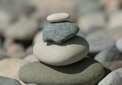 Balanced stones background. Stone pyramid. Zen.