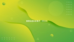Abstract background with geometric shapes. Dynamic abstract composition Vector illustration. Design element for web banners, posters, green and yellow