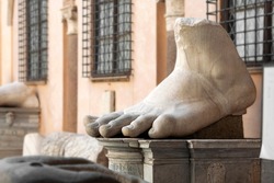  Italy, Capitoline Rome, Foot of emperor Constantine, Fragment of giant sculpture