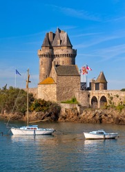 Medieval sea castle tower of Solidor in St Malo, Brittany, France