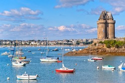 Solidor tower on atlantic coas in Saint Malo, Brittany, France