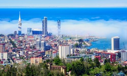 Batumi city and port, a major tourist destination on Black sea coast of Georgia, is famous for its modern architecture