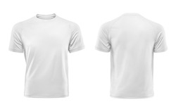 White T-shirts front and back used as design template.