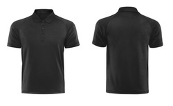 Black blank polo t shirt template isolated on white with clipping path.