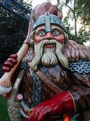 Viking statue in the amusement park