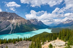 The beautiful Peyto lake in Alberta Canada.