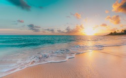 sea beach blue sky sand sun daylight relaxation landscape viewpoint for design postcard and calendar in thailand 