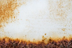 Rust of metals.Corrosive Rusty on old iron white.Use as illustration for presentation.