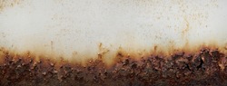Rust of metals.Corrosive Rust on old iron white.Use as illustration for presentation.corrosion.Background rusty texture as a panorama. 