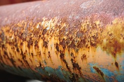 Rust and corrosion on steel pipes. Corrosion of metal.Rust of metals.Corrosive Rust on old iron. Use as illustration for presentation.
                             