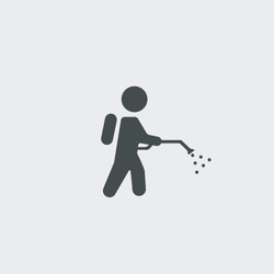Spraying pesticide vector icon illustration sign