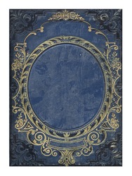 blue and gold old floral cover book