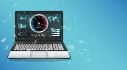 broken display laptop using internet speed test 