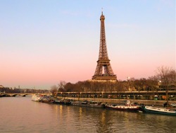 Eiffel Tower by the Seine on a Winter Afternoon