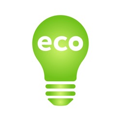 Eco green leaf icon in light bulb Bio nature green eco symbol for web and business