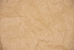 Close up of Recycled brown wrinkle paper texture for background