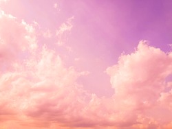 Sweet pastel pink and purple color of sky.​ Pastel sky like cotton candy.