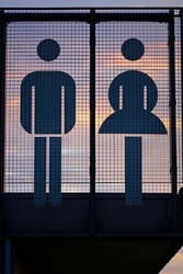 Two persons in toilet pictogram