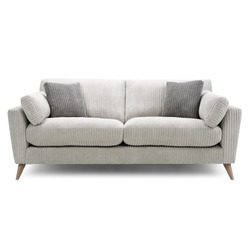 Gray Cozy Sofa Isolated. Two-Seater Loveseat with Upholstery Seat & Spread Throw Pillows. Modern Upholstered Couch with Armrests. Interior Furniture. Contemporary Living Room Cuddler Chair Front View