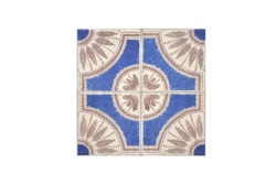 Typical Portuguese pattern consisting of four tiles with blue and brownish gold colors