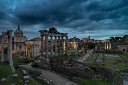 A cloudy dawn lights up the sky over the Roman Forum in Rome, Italy. Follow me on 500px: https://500px.com/johnoverbaugh
