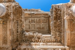 Ruins of Celsius Library in ancient city Ephesus (Efes), Izmir, Turkey.