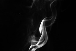 Smoke effect on black background. Fog or mist texture, abstract and flowing 