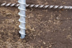 galvanized screw piles for the foundation. Lightweight and fast foundation made of screw piles is well suited for solar panels, terraces, greenhouses and other small buildings