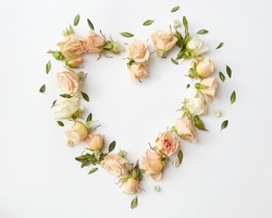 Roses buds as heart