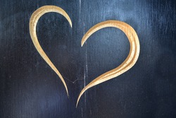 love heart in wooden  background