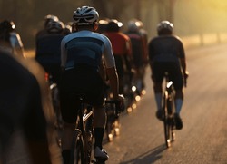 Cycling group training in the morning