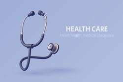 Medical Stethoscope for doctors. wellness and online healthcare concept.