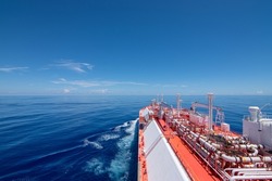 LNG vessel crossing Atlantic Ocean