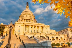 US Capitol illuminated by autumn sun
