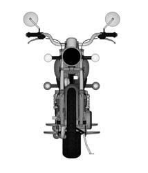 A small chopper is a classic. Vector black and white illustration with contour lines