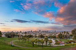 Beautiful of Dolores Park San Francisco with background Downtown