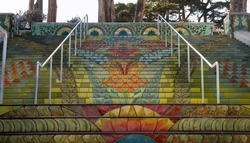 Lincoln Park Steps, Public Stair tiles in Lincoln Park, San Francisco