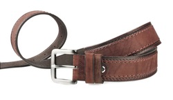 Belt, leather belt, isolated on white background