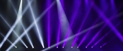Stage lights on a console, smoke, image of stage lighting effects