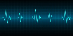 Blue Heart pulse monitor with signal. Heart beat. icon. ekg
