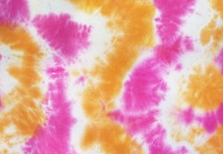 Tie Dye 2 Tone Clouds Close Up Shot  fabric texture background Pink Yellow