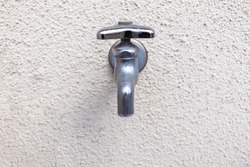 Front view of water faucet