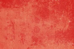 Old worn out red painted metal sheet, grunge scraped texture or backdrop