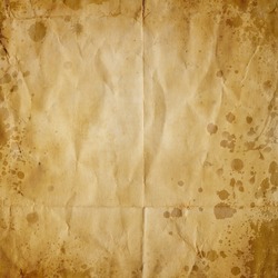 old crumpled paper texture or background with coffee stains 