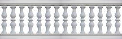 Old classic concrete italian balustrade - seamless pattern concept image on white backgroud for easy selection useful for renderings.