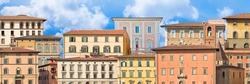 Abstract composition inspired of typical old Italian buildings landscape (Italy - Tuscany - Pisa city) - Old town silhouette concept image