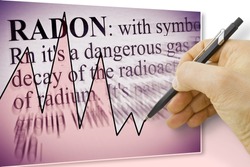 Definition of dangerous radon gas - concept with hand drawing a chart about radon issue