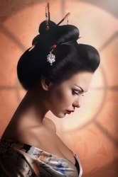 Portrait of a Japanese Geisha woman