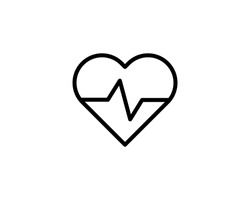 Simple heart beat line icon. Stroke pictogram. Vector illustration isolated on a white background. Premium quality symbol. Vector sign for mobile app and web sites