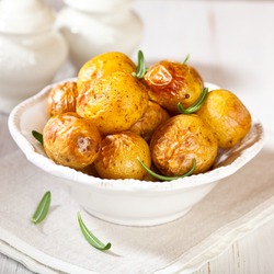 Rustic oven baked potatoes with rosemary